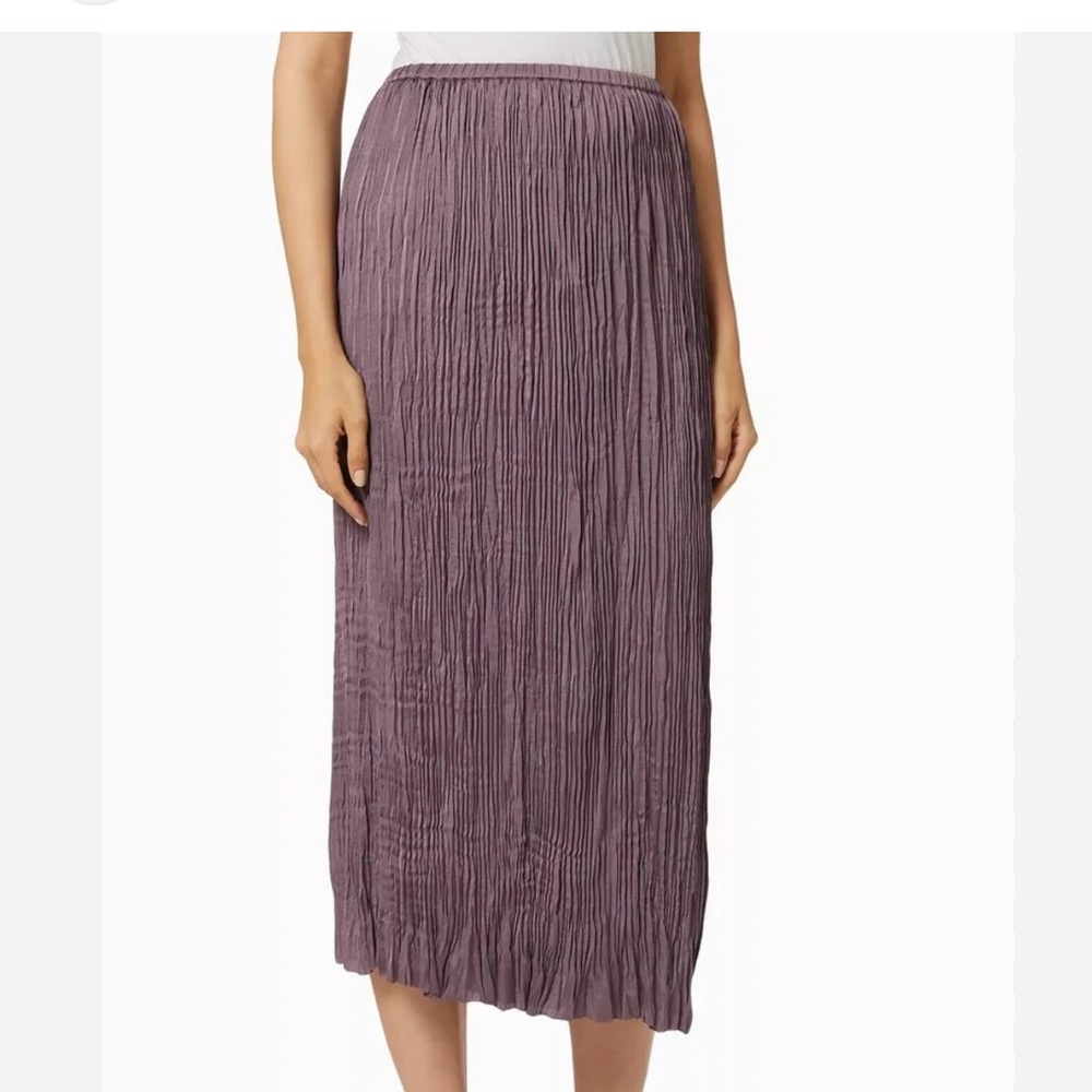 Vince Purple Pleated Pencil Midi Skirt new without tags
